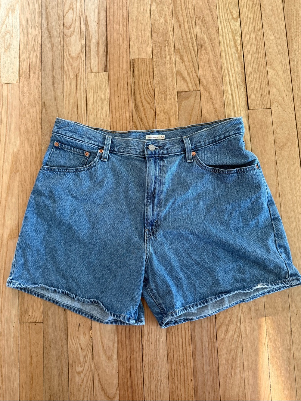 Cinch Mid-High Rise Blue Denim Shorts
